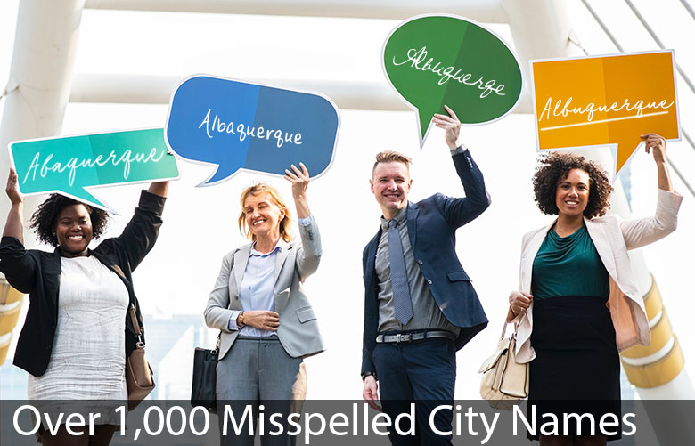Over 1,000 Misspelled City Names
