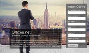 Offices.net redesigned homepage