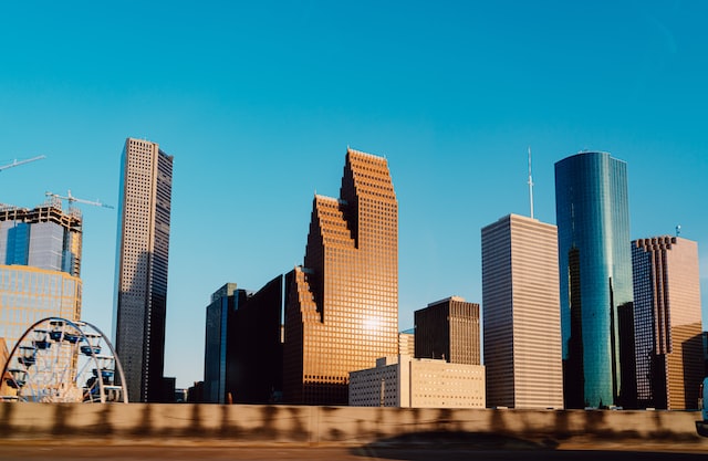 daytime view of houston cbd skyline image at offices.net