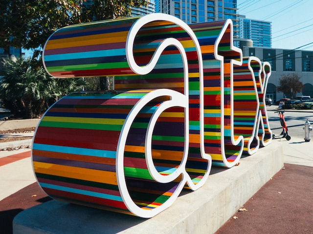 the colorful 'atx' austin texas sculpture image at offices.net